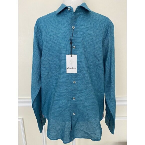 Robert Graham WATERS SPORT SHIRT Classic Fit size M turquoise color Exclusive